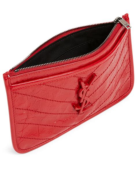 ysl monogram key pouch red